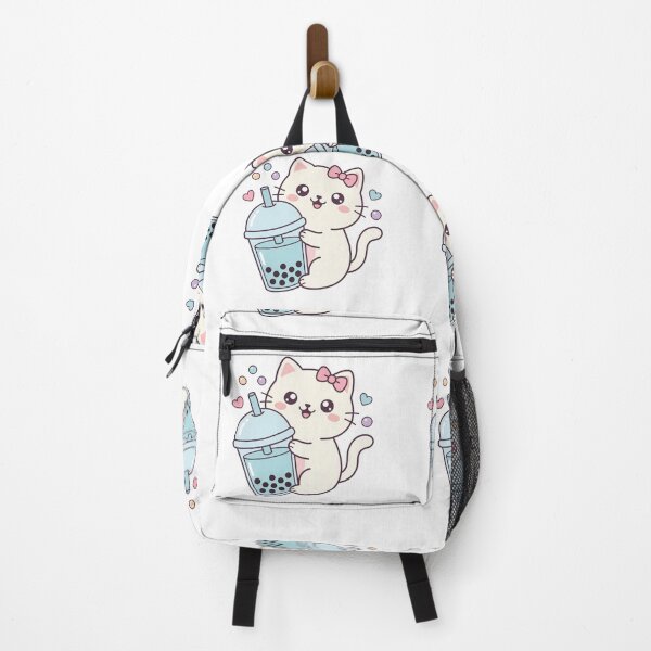 Item preview, Cute Kawaii White Cat Drinking Bubble Boba Tea designed and sold by MoonlitDoodles1.