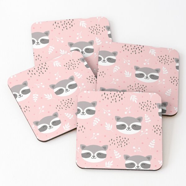 Item preview, Cute Raccoon Seamless Pattern | Kawaii Woodland Animal Pink Repeat Design | Nursery & Cozy Cottagecore Aesthetic designed and sold by RJACreative.