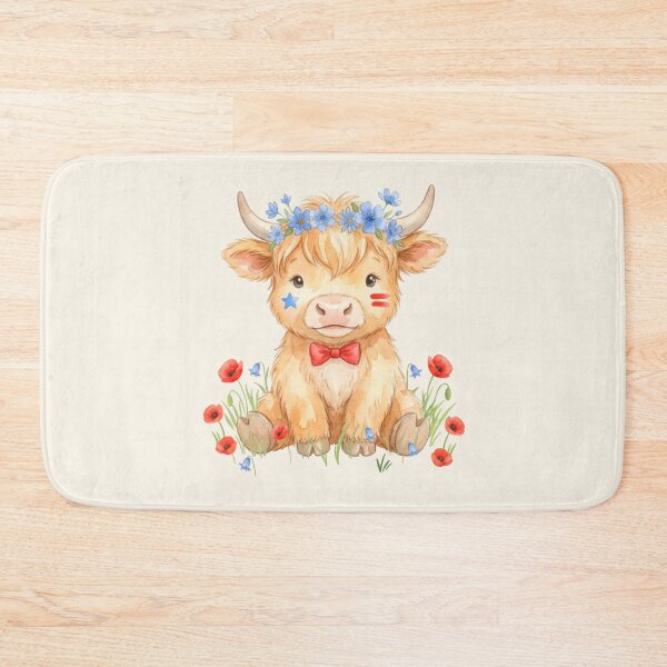 Item preview, Patriotic Highland Cow Flower Crown designed and sold by HumTumMe.