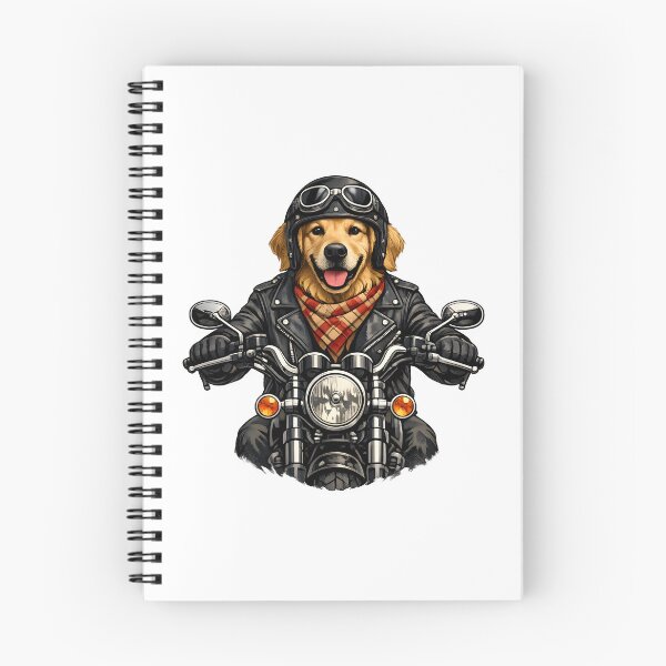 Item preview, Vintage Golden Retriever Biker Motorcycle Illustration designed and sold by builtforyou.