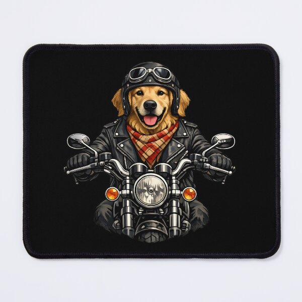 Item preview, Vintage Golden Retriever Biker Motorcycle Illustration designed and sold by builtforyou.