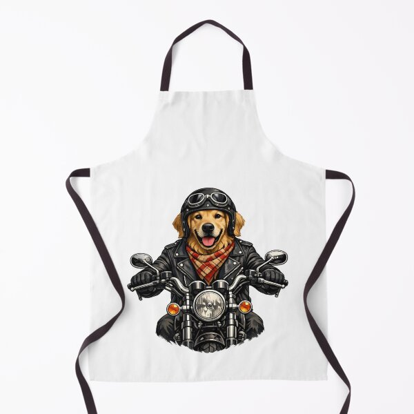 Item preview, Vintage Golden Retriever Biker Motorcycle Illustration designed and sold by builtforyou.