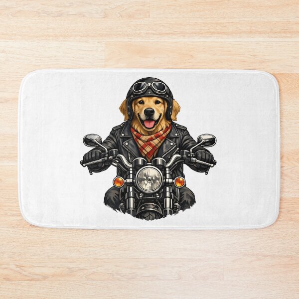 Item preview, Vintage Golden Retriever Biker Motorcycle Illustration designed and sold by builtforyou.