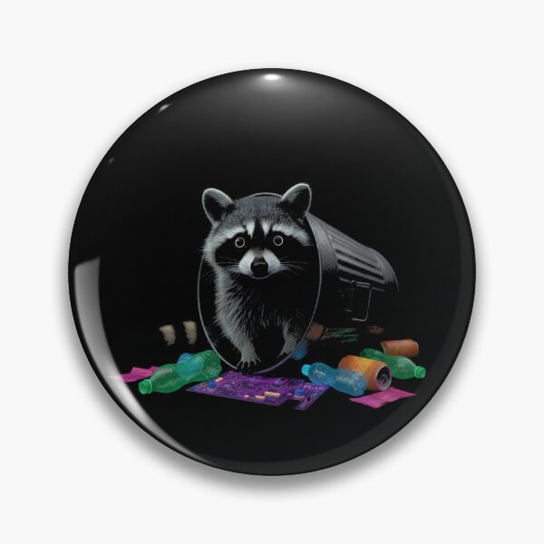 Item preview, Curious Raccoon Neon Glow, Trash Can Kitty Art designed and sold by Avery Lane Studios.
