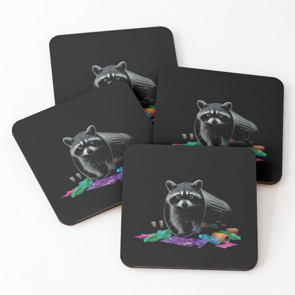 Item preview, Curious Raccoon Neon Glow, Trash Can Kitty Art designed and sold by Avery Lane Studios.