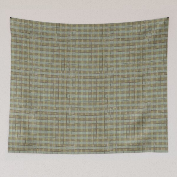 Item preview, Broken Linen Plaid Olive Seafoam  designed and sold by TanglePatch.