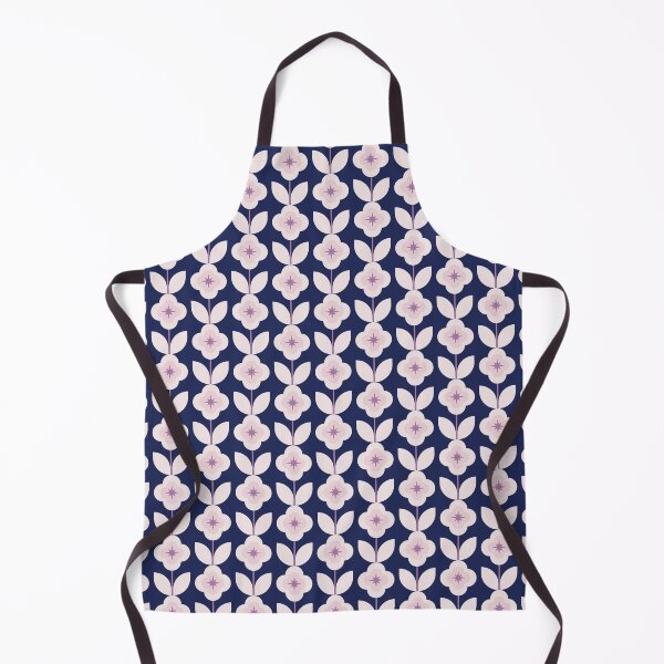 Item preview, Dark Blue and Purple Star Flowers Vintage Style Pattern designed and sold by winterpumpkin.