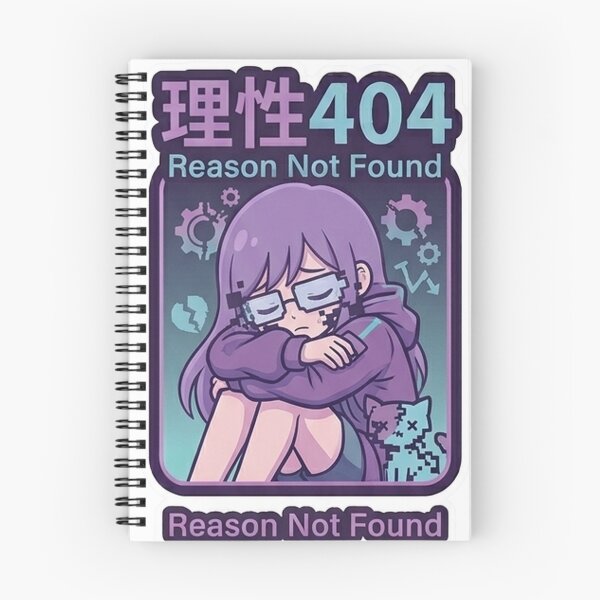 Item preview, Reason 404 (理性) - Cyberpunk Glitch Girl Die Cut Sticker designed and sold by Japan-kanji-ya.