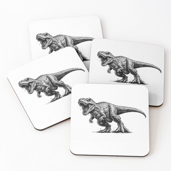 Item preview, Realistic minimalistic black and white t-rex designed and sold by Minimalisticaly.