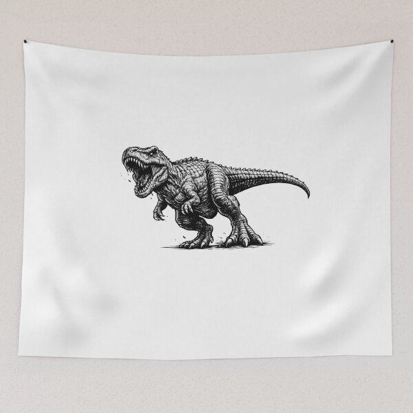 Item preview, Realistic minimalistic black and white t-rex designed and sold by Minimalisticaly.