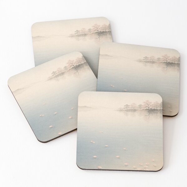 Item preview, Petals Across Quiet Water | Japandi Sakura Wall Art designed and sold by SereniBloom.