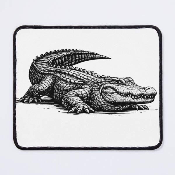 Item preview, Realistic minimalistic black and white alligator designed and sold by Minimalisticaly.