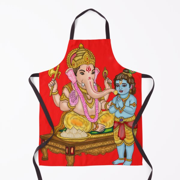 Item preview, Ganesha and Krishna Artwork | Divine Hindu Gods Digital Painting Illustration  Description designed and sold by Harshit_Digital_Arts.