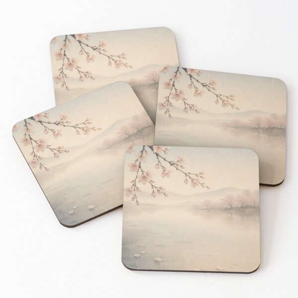 Item preview, Cherry Blossoms After Rain | Japandi Sakura Art designed and sold by SereniBloom.