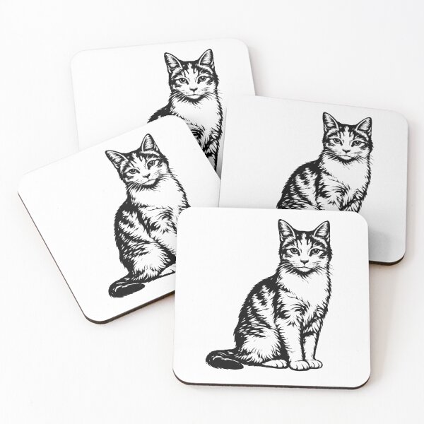 Item preview, Realistic minimalistic black and white cat designed and sold by Minimalisticaly.
