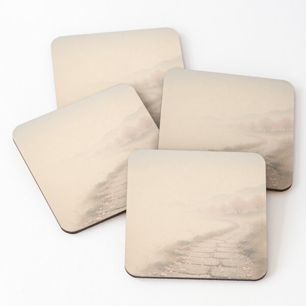 Item preview, Petals on Stone Path | Japandi Sakura Wall Art designed and sold by SereniBloom.