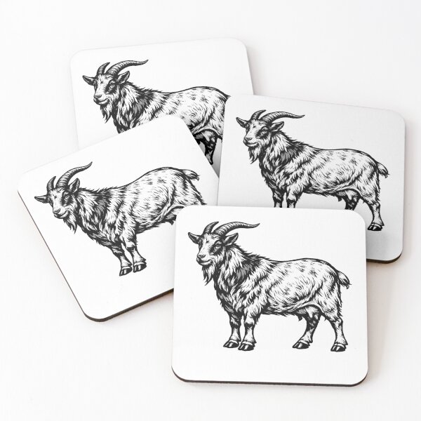 Item preview, Realistic minimalistic black and white goat designed and sold by Minimalisticaly.