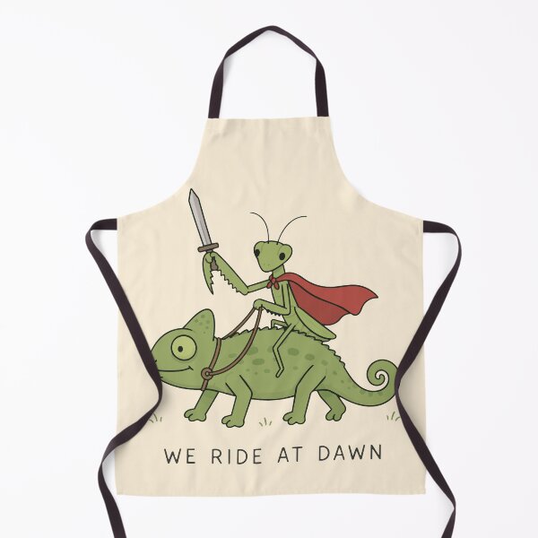 Item preview, "We Ride at Dawn" Praying Mantis Riding a Chameleon Cute Fantasy Design designed and sold by pixiedustpaint.