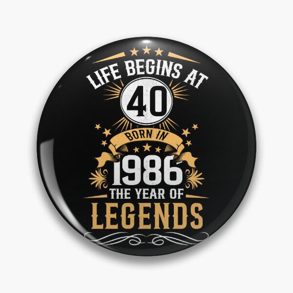 Item preview,  Life Begins At 40, 1986 The Year of legends 40th Retro Birthday Gift designed and sold by FernaRoje.
