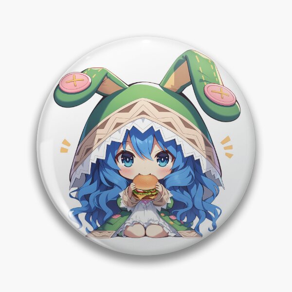 Item preview, Yoshino Himekawa Date A Live Chibi Kawaii Burger Blue Gentle Anime Girl Charm designed and sold by earlobejerk.