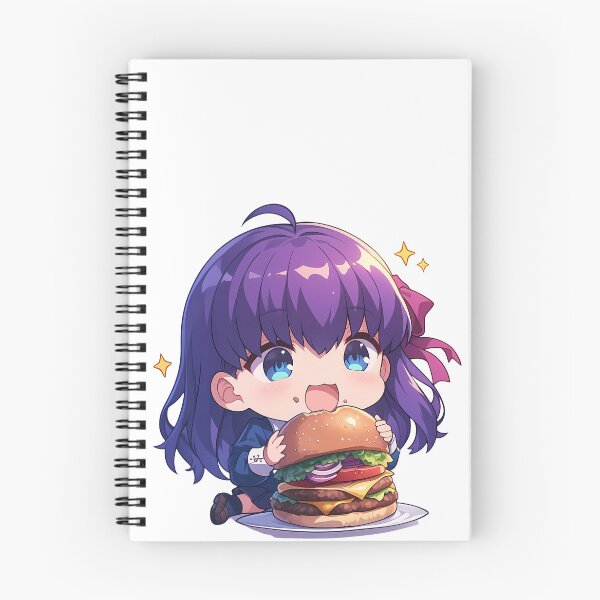 Item preview, Sakura Matou Fate Stay Night Chibi Burger Smile designed and sold by earlobejerk.