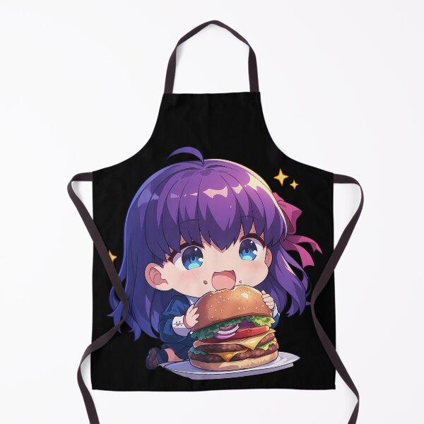 Item preview, Sakura Matou Fate Stay Night Chibi Burger Smile designed and sold by earlobejerk.