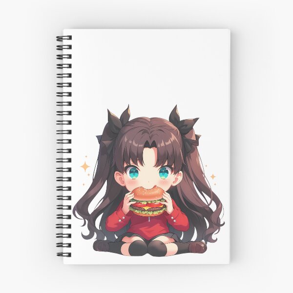 Item preview, Rin Tohsaka Fate Stay Night Anime Girl Kawaii Chibi Burger Sparkling Joy designed and sold by earlobejerk.