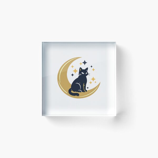 Item preview, Black Cat on Crescent Moon designed and sold by NeoSakura.