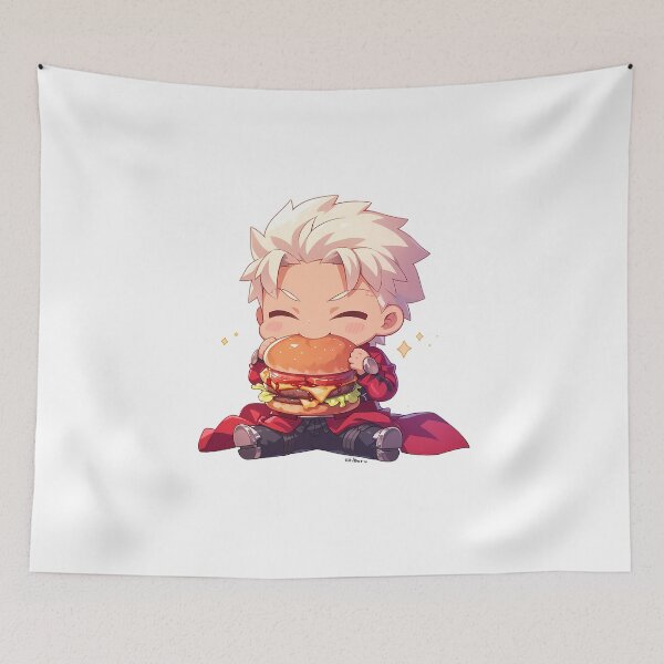 Item preview, Archer Fate Stay Night Anime Kawaii Chibi Burger Red Warrior Bold designed and sold by earlobejerk.