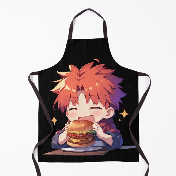 Artikelvorschau, Shirou Emiya Fate Stay Night Anime Kawaii Chibi Burger Red Hero Cheerful entworfen und verkauft von earlobejerk.