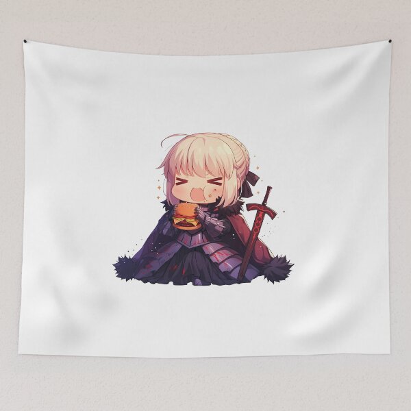 Item preview, Saber Alter Fate Stay Night Chibi Burger Snack Queen designed and sold by earlobejerk.