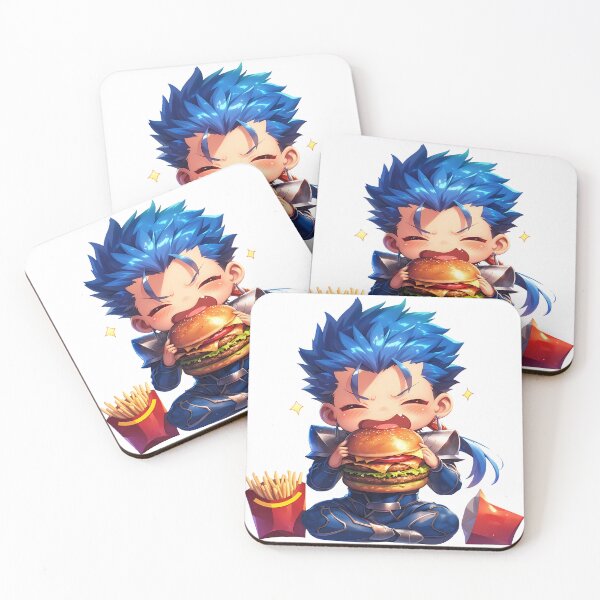 Item preview, Lancer Fate Stay Night Chibi Burger Blue Warrior Snack designed and sold by earlobejerk.