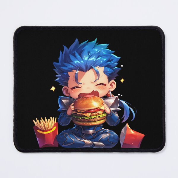 Item preview, Lancer Fate Stay Night Chibi Burger Blue Warrior Snack designed and sold by earlobejerk.