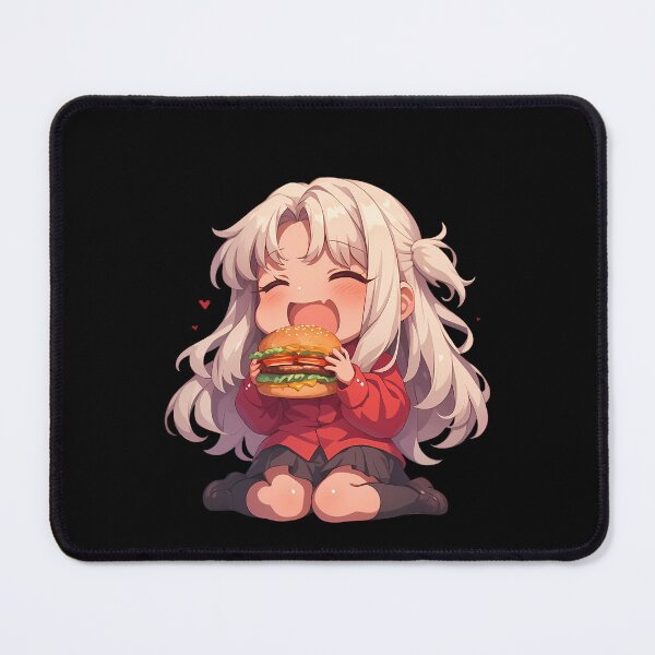 Item preview, Illyasviel von Einzbern Fate Stay Night Chibi Burger Smile designed and sold by earlobejerk.