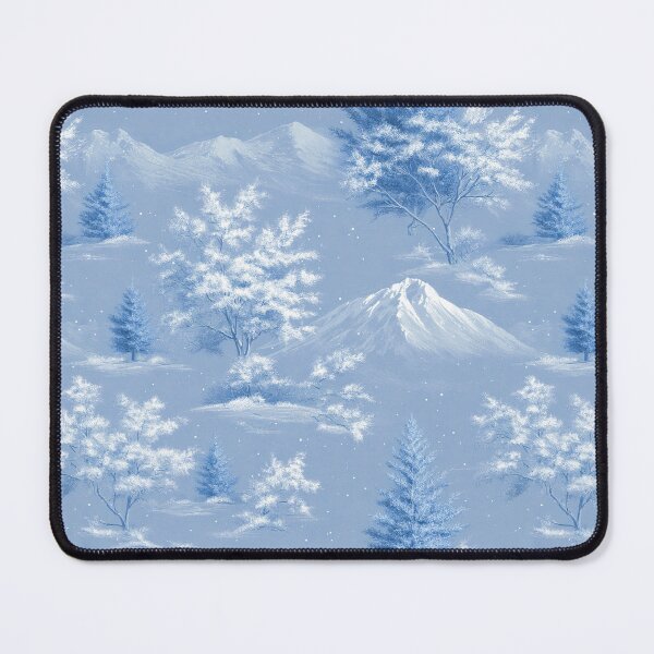 Item preview, Winter Forest With Snowy Mountains, white blue color designed and sold by LiluGross.