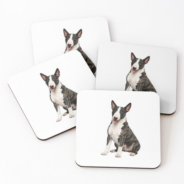 Item preview, Bull terrier dog brindle and white designed and sold by BackgroundND.