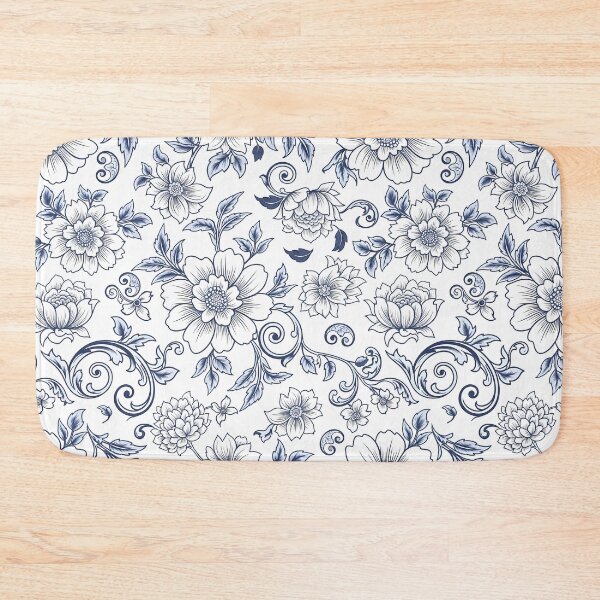 Item preview, Vintage blue Blossoms, minimal botanical floral pattern designed and sold by LiluGross.
