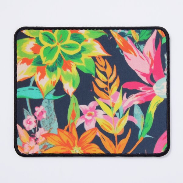 Item preview, Neon Tropic Bloom: Electric Floral Botanical Pattern on Navy designed and sold by LiveLearnCreate.