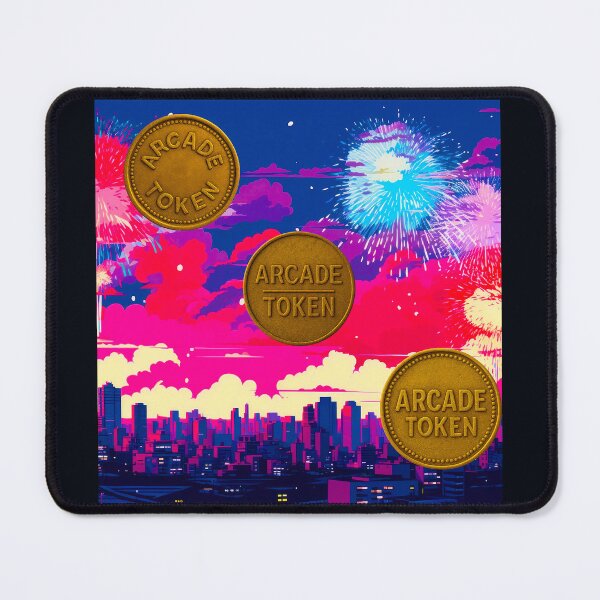 Item preview, ❇️ INSERT COIN TO CONTINUE COLLECTION ❇️ -  Arcade Token – City Horizon Edition designed and sold by WheelieGdArt.
