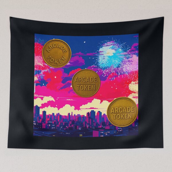 Item preview, ❇️ INSERT COIN TO CONTINUE COLLECTION ❇️ -  Arcade Token – City Horizon Edition designed and sold by WheelieGdArt.