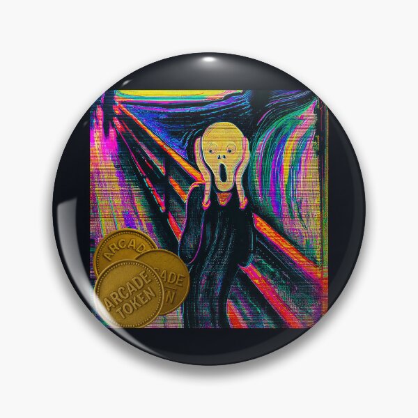 Item preview, ❇️ INSERT COIN TO CONTINUE COLLECTION ❇️ -  Arcade Token – Glitch Scream Edition designed and sold by WheelieGdArt.