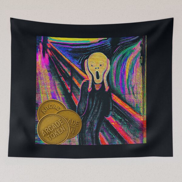 Item preview, ❇️ INSERT COIN TO CONTINUE COLLECTION ❇️ -  Arcade Token – Glitch Scream Edition designed and sold by WheelieGdArt.