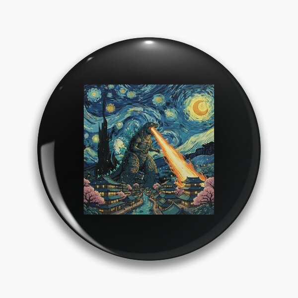 Item preview, Monster Van Gogh Starry Night Japanese Kaiju Anime Retro Art designed and sold by Littermin.