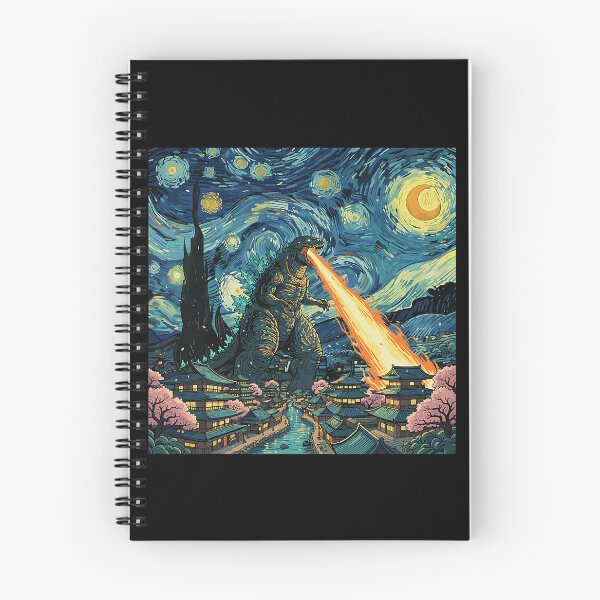 Item preview, Monster Van Gogh Starry Night Japanese Kaiju Anime Retro Art designed and sold by Littermin.