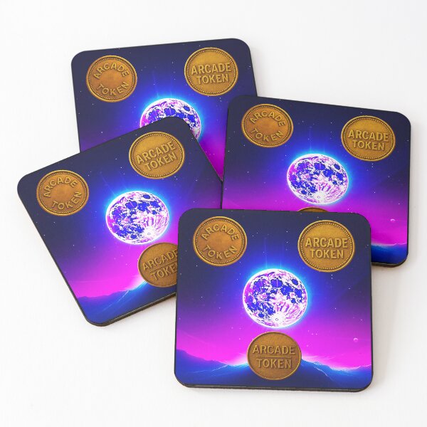 Item preview, ❇️ INSERT COIN TO CONTINUE COLLECTION ❇️ -  Arcade Token – Moonrise Horizon Edition designed and sold by WheelieGdArt.