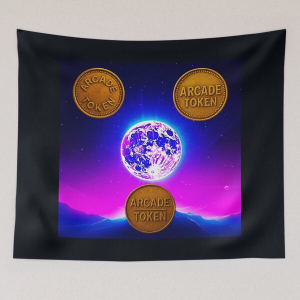 Item preview, ❇️ INSERT COIN TO CONTINUE COLLECTION ❇️ -  Arcade Token – Moonrise Horizon Edition designed and sold by WheelieGdArt.