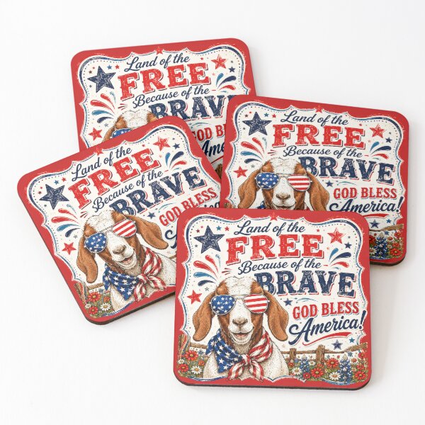 Item preview, Land of the Free Because of the Brave | Patriotic Boer Goat Shirt designed and sold by PralinePeacock.