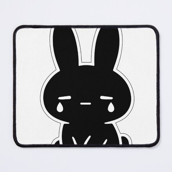 Item preview, Sad Crying - Black Bunny Cute Kawaii Aesthetic Sticker designed and sold by MaehwaBloom.