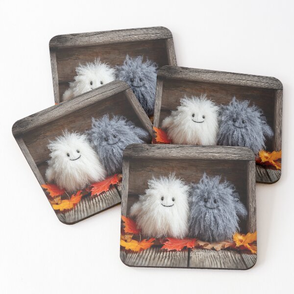 Item preview, Two Cute Fluffy Monsters in Autumn Woods designed and sold by colorful-white.