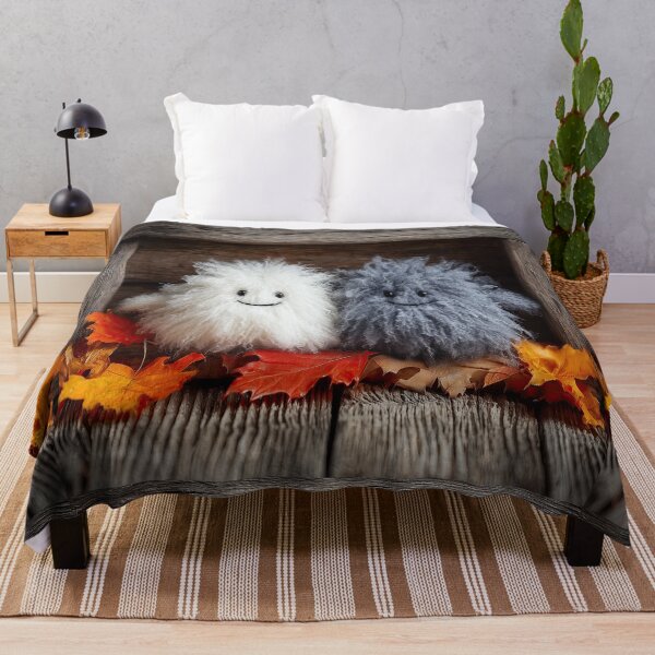 Item preview, Two Cute Fluffy Monsters in Autumn Woods designed and sold by colorful-white.